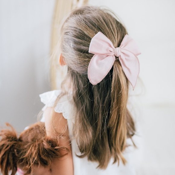 Big Girl's Cotton Fabric Bow Clip Set of 4 (Jane Set of 4) - Picture 4 of 5